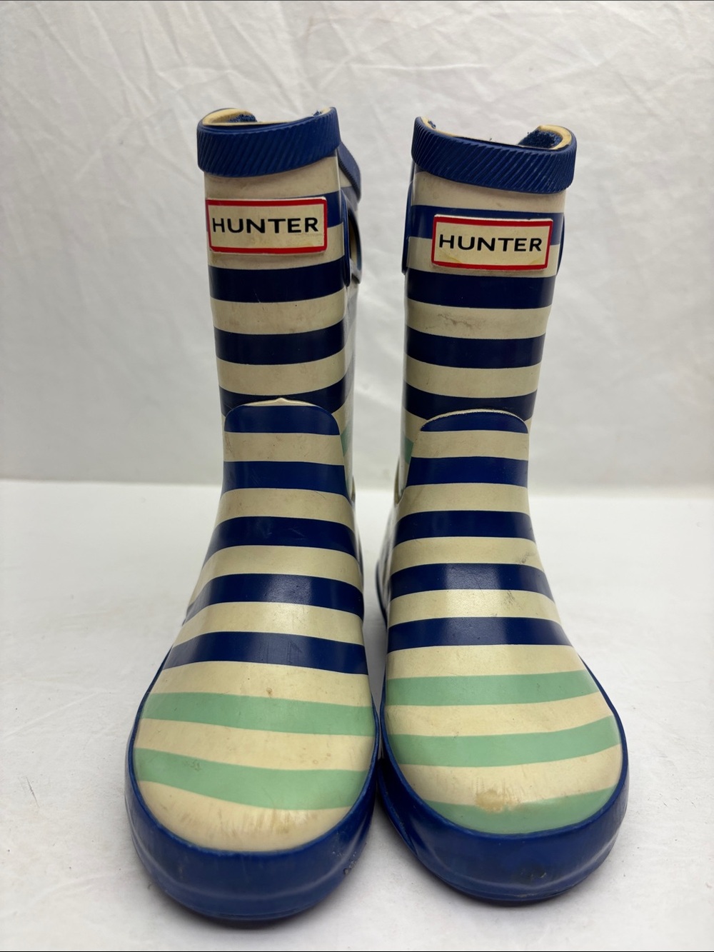 Hunter Target Kids Striped Rain Boots, SZ 8 toddler boy, 2(BA)